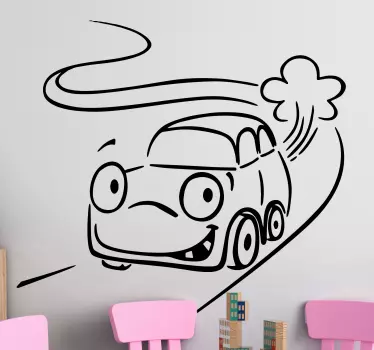 Vinilo infantil cochecito en la carretera - TenVinilo