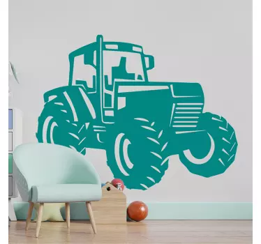 Vinilo infantil de dibujo tractor  - TenVinilo