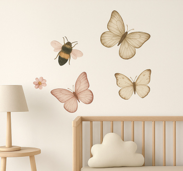 Vinilo infantil diseño de insectos boho - TenVinilo