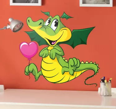 Vinilo infantil dragón amoroso - TenVinilo