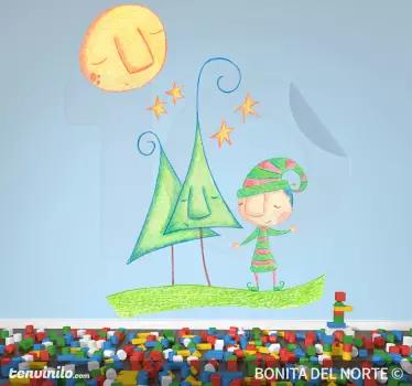 Vinilo infantil duende navidad - TenVinilo