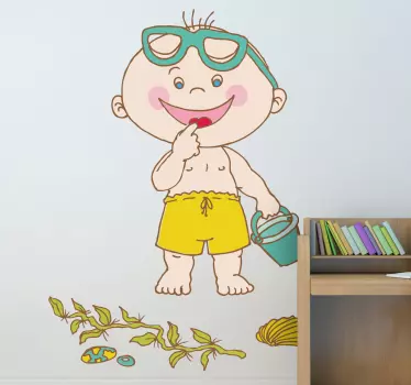 Vinilo infantil en la playa - TenVinilo