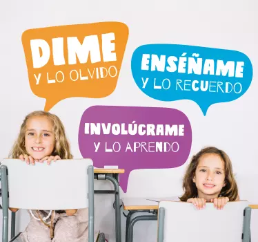 Vinilo educativo enseñame y lo recuerdo - TenVinilo