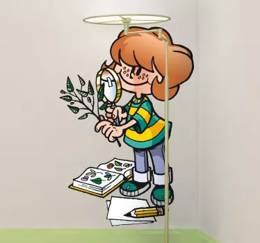 Vinilo infantil estudiante botánica - TenVinilo