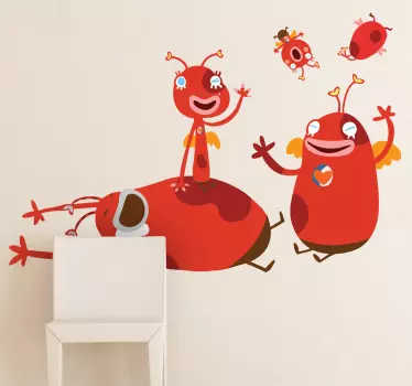 Vinilo infantil familia monstruo - TenVinilo