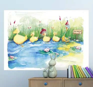 Vinilo infantil familia patitos - TenVinilo