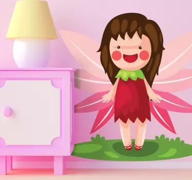 Vinilo infantil hada alas rosas - TenVinilo