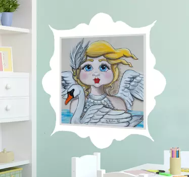 Vinilo infantil ilustración cuento cisne - TenVinilo