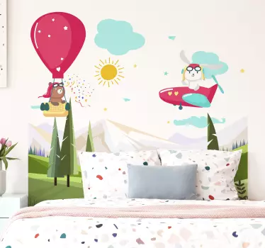 Vinilo para niños ilustración paisaje montaña - TenVinilo