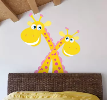 Vinilo infantil jirafas entrelazadas - TenVinilo