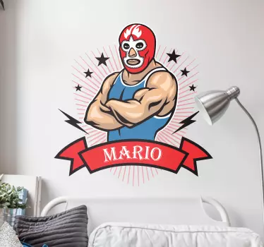 Vinilo pared Luchador personalizable - TenVinilo