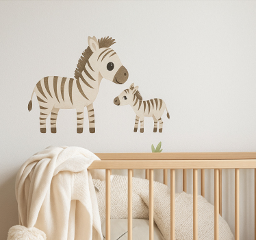 Vinilo infantil madre y su hijo cebra - TenVinilo