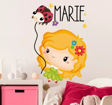 Vinilo habitación infantil Mariquita dibujo - TenVinilo