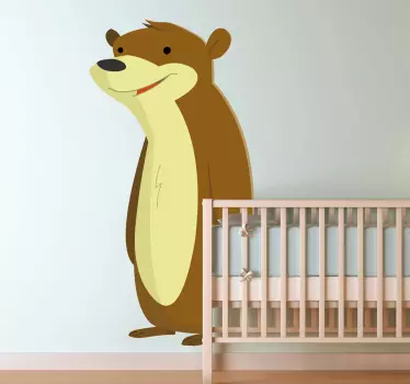 Vinilo infantil marmota río - TenVinilo