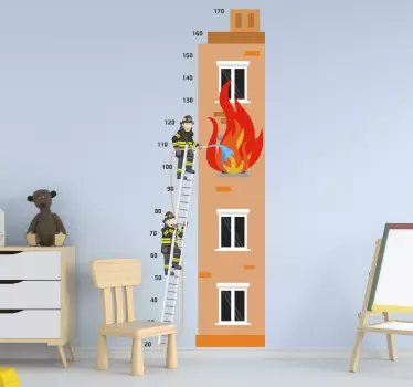 Vinilo pared medidor bomberos - TenVinilo