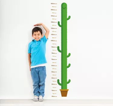 Vinilo infantil medidor cactus - TenVinilo