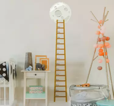 Vinilo infantil medidor luna escalera - TenVinilo