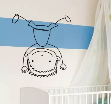 Vinilo infantil niño volteretas - TenVinilo