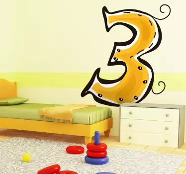 Vinilo infantil número tres - TenVinilo