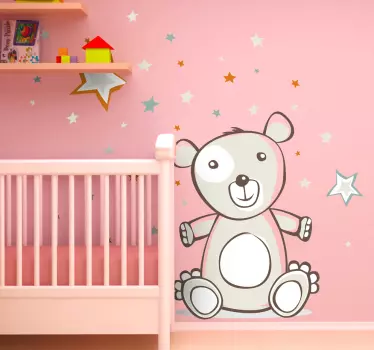 Viniles decorativos oso peluche y estrellas - TenVinilo