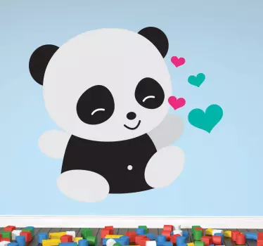 Vinilo infantil panda amoroso - TenVinilo