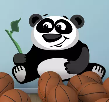 Vinilo infantil panda con bambú - TenVinilo
