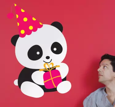 Vinilo infantil panda de fiesta - TenVinilo