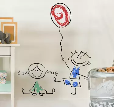 Vinilo infantil pareja de niños - TenVinilo