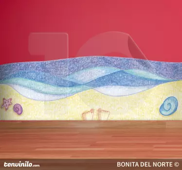 Vinilo infantil paseo por la playa - TenVinilo