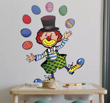 Vinilo infantil payaso malabares - TenVinilo