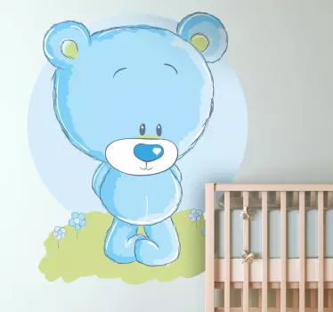 Viniles decorativos peluche azul pastel infantil - TenVinilo