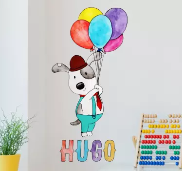 Vinilo infantil perro con nombre - TenVinilo