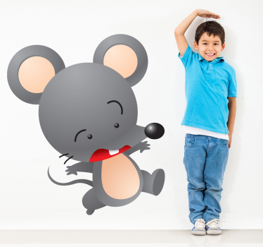 Vinilo infantil ratón gris - TenVinilo