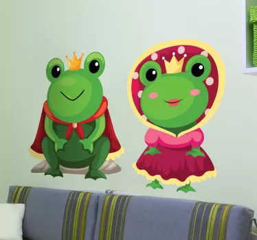 Vinilo infantil rey y reina sapo - TenVinilo