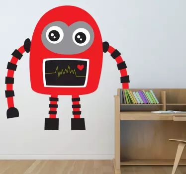 Vinilo infantil robot de color rojo - TenVinilo