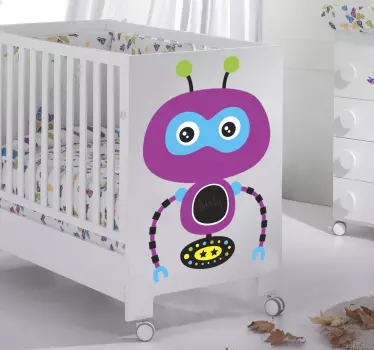 Vinilo Infantil robot lila - TenVinilo