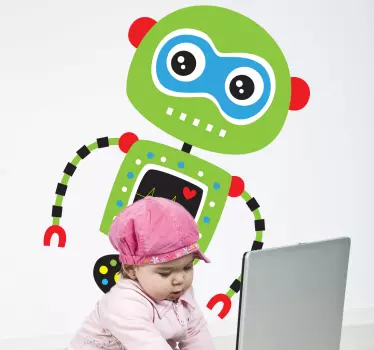 Vinilo infantil robot verde - TenVinilo