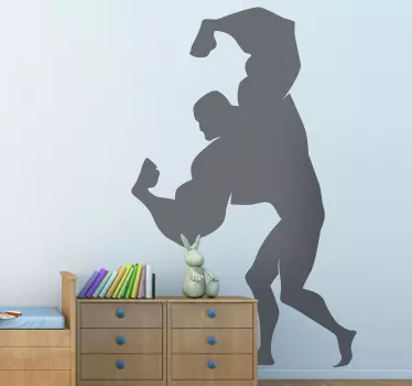 Vinilo infantil silueta musculitos - TenVinilo