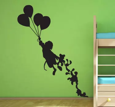 Vinilo infantil silueta niña volando - TenVinilo