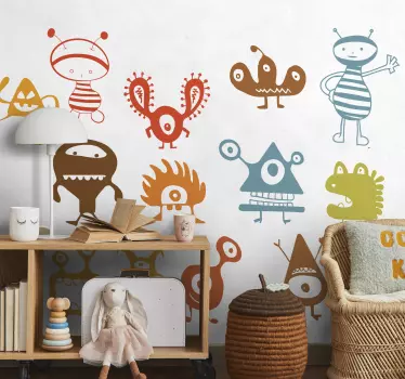 Vinilo infantil stickers alienigenas - TenVinilo