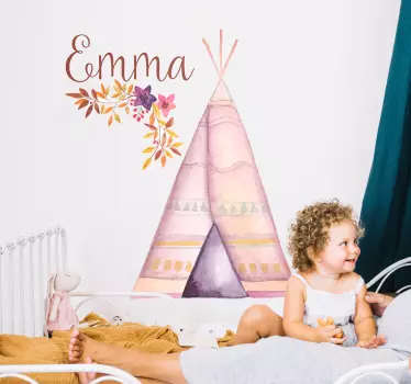Vinilo habitación infantil Tipi personalizable - TenVinilo