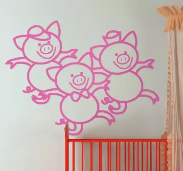 Vinilo infantil tres cerditos - TenVinilo
