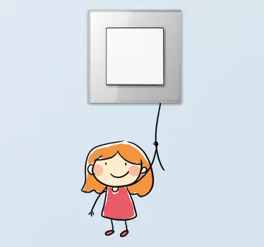 vinilo interruptor niña con cuerda - TenVinilo