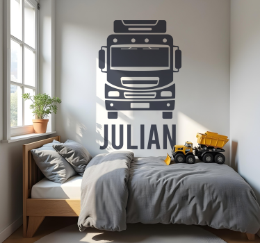 Vinilo juguete camión con nombre personalizado - TenVinilo