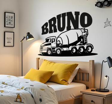 Vinilo juguete camión hormigonera personalizado - TenVinilo