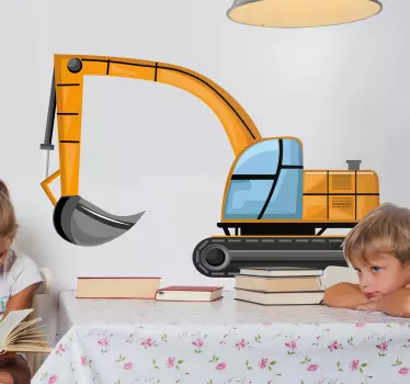 Vinilo juguete Excavadora bulldozer caterpillar - TenVinilo