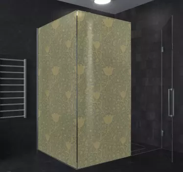 Vinilo mampara baño capa de tela floral - TenVinilo