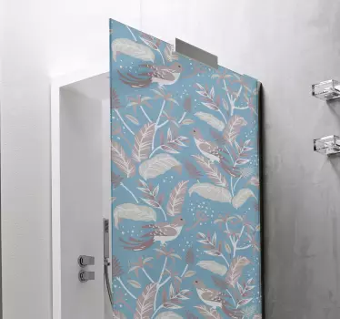 Vinilo mampara baño diseño inspirado en la naturaleza - TenVinilo