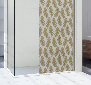 Vinilo mampara baño elemento hoja elegante - TenVinilo