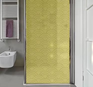 Vinilo mampara baño estilo de ondas - TenVinilo